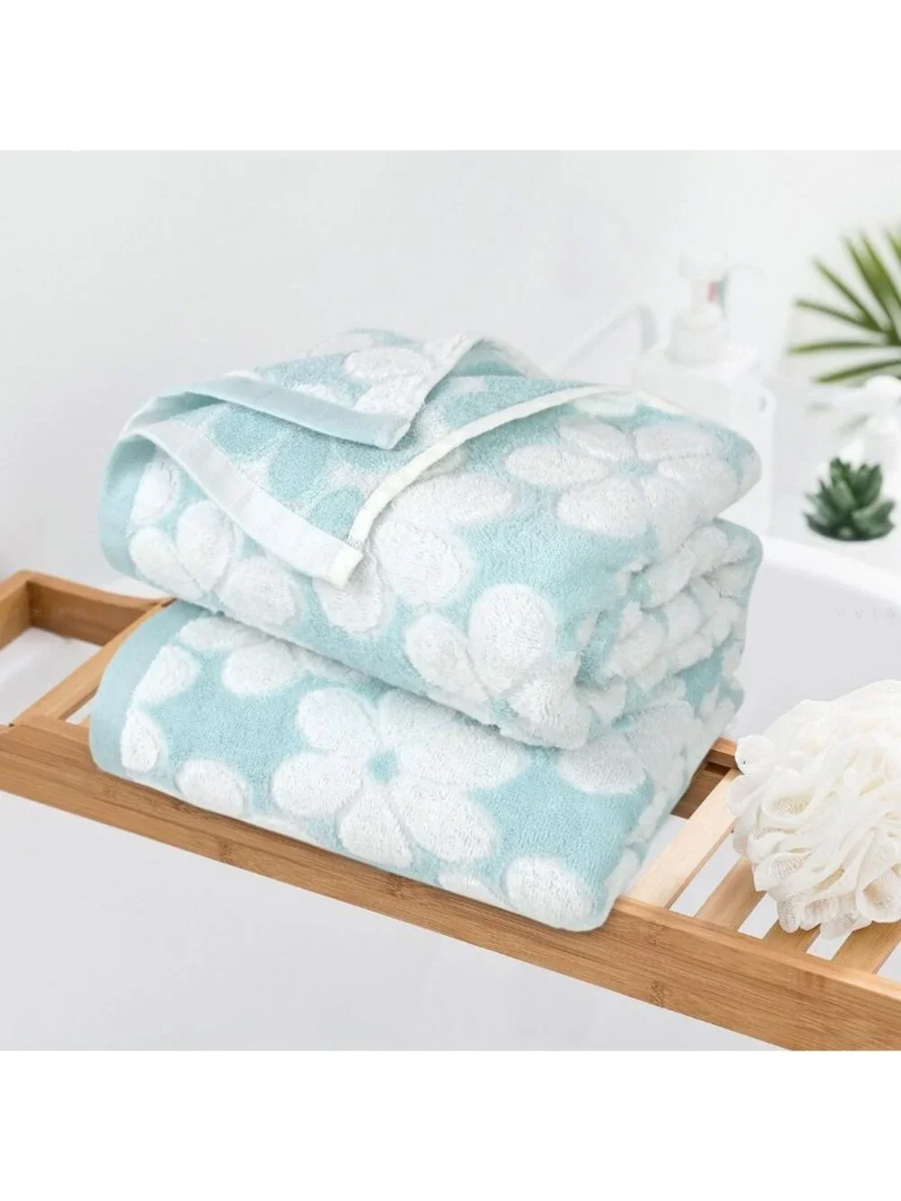 Floral Jacquard Cotton Towels for Bathroom Decor | Soft, Absorbent & Stylish